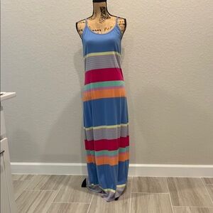 No Boundaries Multi-colored Spaghetti Strap Maxi Dress